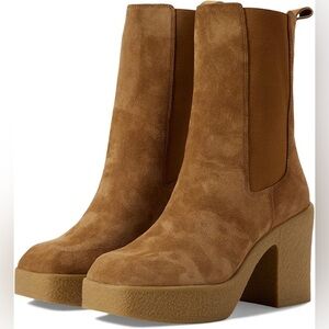 Chinese Laundry Tan Suede Heeled Boots